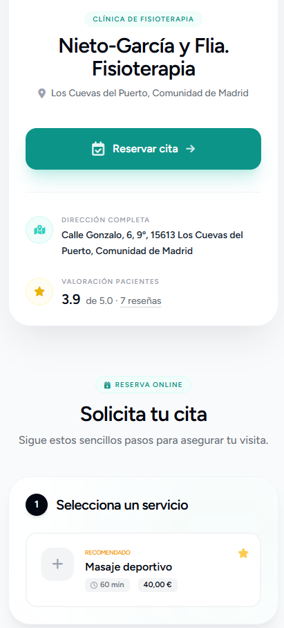 Reserva online desde móvil